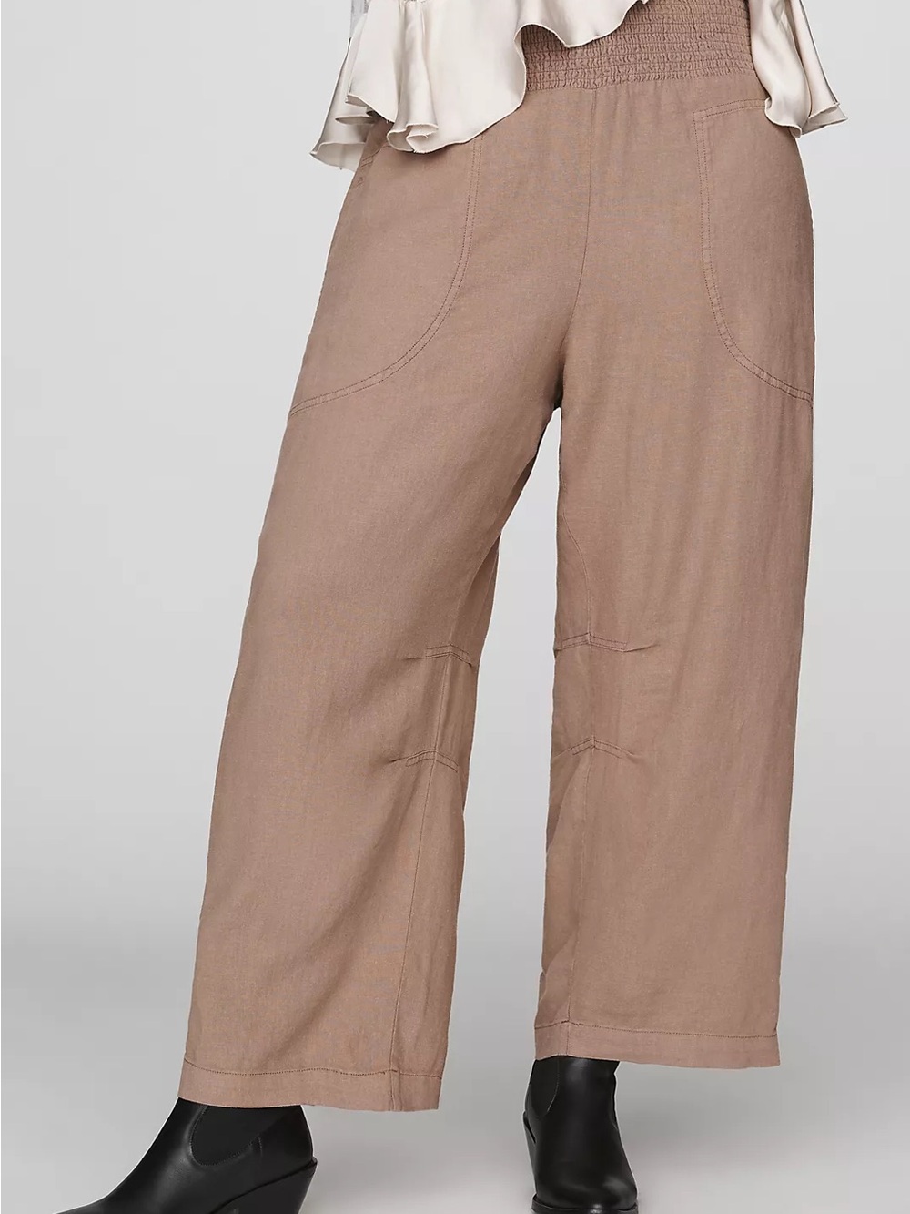 NWT Pilcro The Reese Mid Rise Cropped Barrel Pant/ Mushroom/ L - Picture 5 of 9